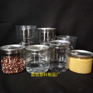 Spot Transparent Cans Snacks Flower Tea Nut Transparent Plastic Jars PET Plastic Sealed Cans