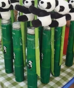 400ml Creative Disposable Bamboo Milk Tea Bottle – Slender Round Beverage Cup