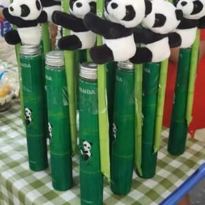 400ml Creative Disposable Bamboo Milk Tea Bottle, Bamboo Bottle, Bamboo Cup, Beverage Bottle, Slender Juice Bottle, Round Bottle