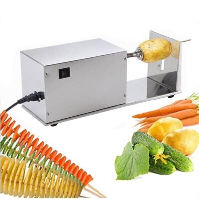 Electric stainless steel potato tower machine commercial household kitchen equipment potato tower rapid slicer cyclone potato chip machine export