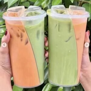 Internet celebrity mandarin duck cup, S-shaped double cup, milk tea, coffee cup, one-time takeaway, thickened cup, two drinks, double cannon