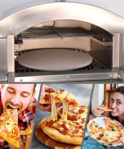Stainless Steel Pizza Oven with Slate – Gas Double Wall Portable Outdoor & Home Use