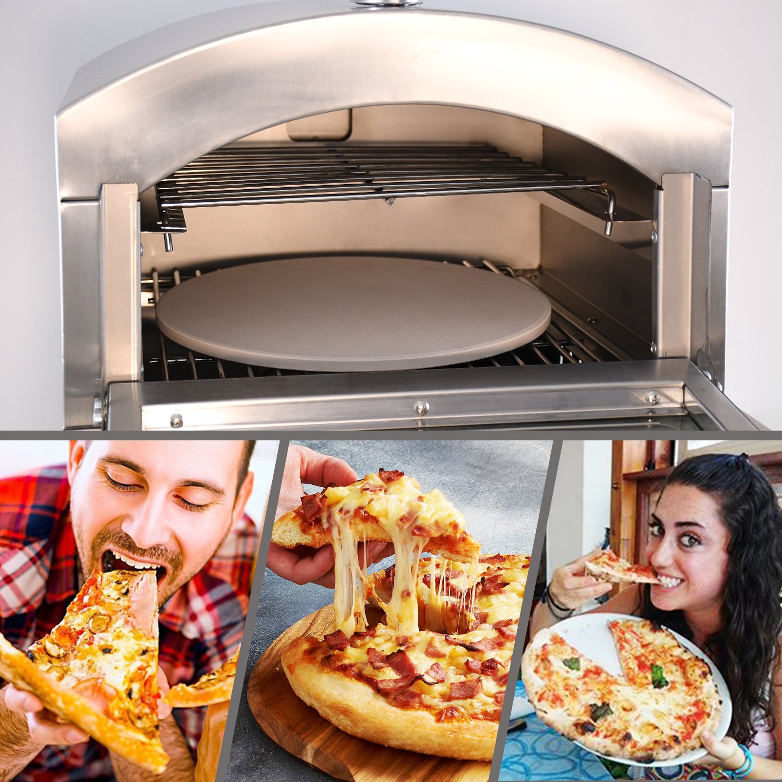 Pizza oven Stainless Steel with Slate Gas Double Wall Oven Portable Outdoor 14 Inch Home Use - Image 4