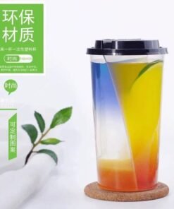 Alternative view of Internet celebrity mandarin duck cup, S-shaped double cup, milk tea, coffee cup, one-time takeaway, thickened cup, two drinks, double cannon