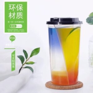 Alternative view of Internet celebrity mandarin duck cup, S-shaped double cup, milk tea, coffee cup, one-time takeaway, thickened cup, two drinks, double cannon