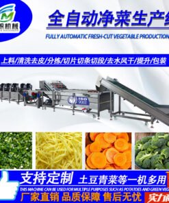 Alternative view of Large cauliflower bubble cleaning machine assembly line Central kitchen vegetable cleaning production line Fruit and vegetable deep processing equipment