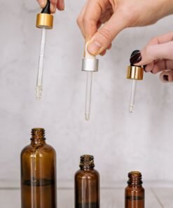 Amber glass bottles for perfume or essential oil filling