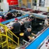 Commercial vegetable and fruit bubble washing line in a China food processing factory