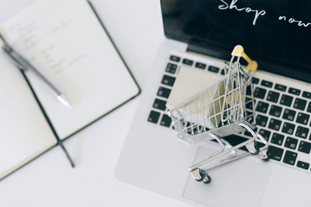 Browsing a China sourcing platform on a laptop
