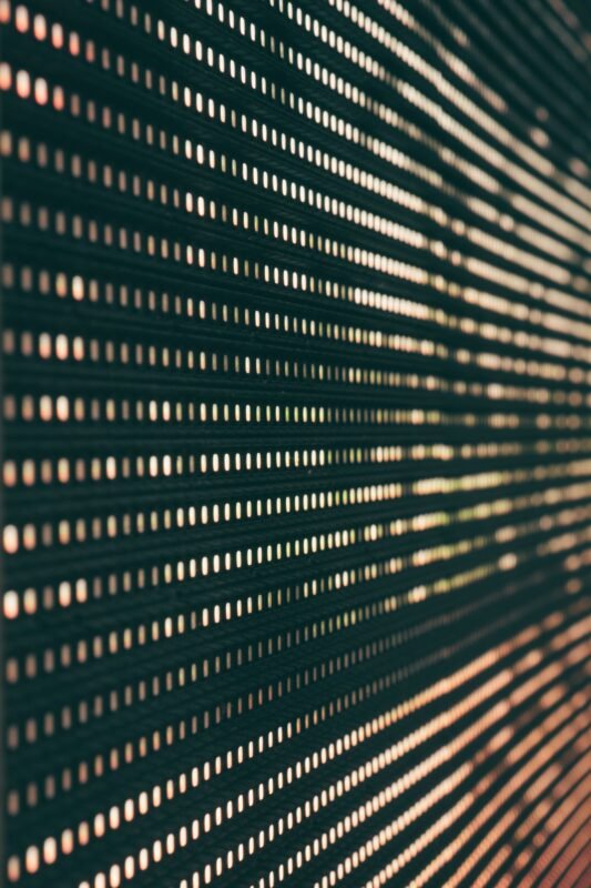Close-Up of an LED Display Panel Grid
