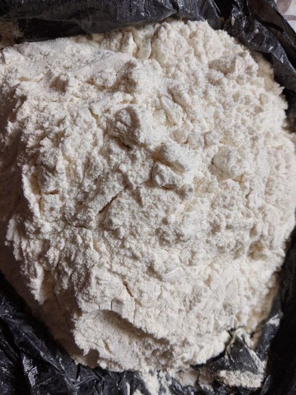 A bag of white food ingredient powder sample